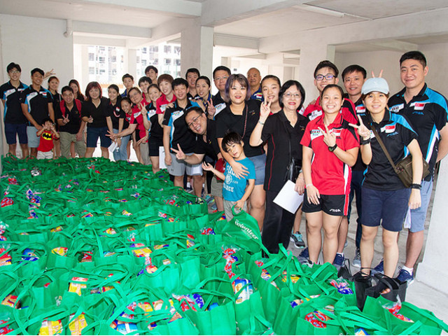Singapore Table Tennis Association (STTA) leads Team Singapore paddlers to give back to the community