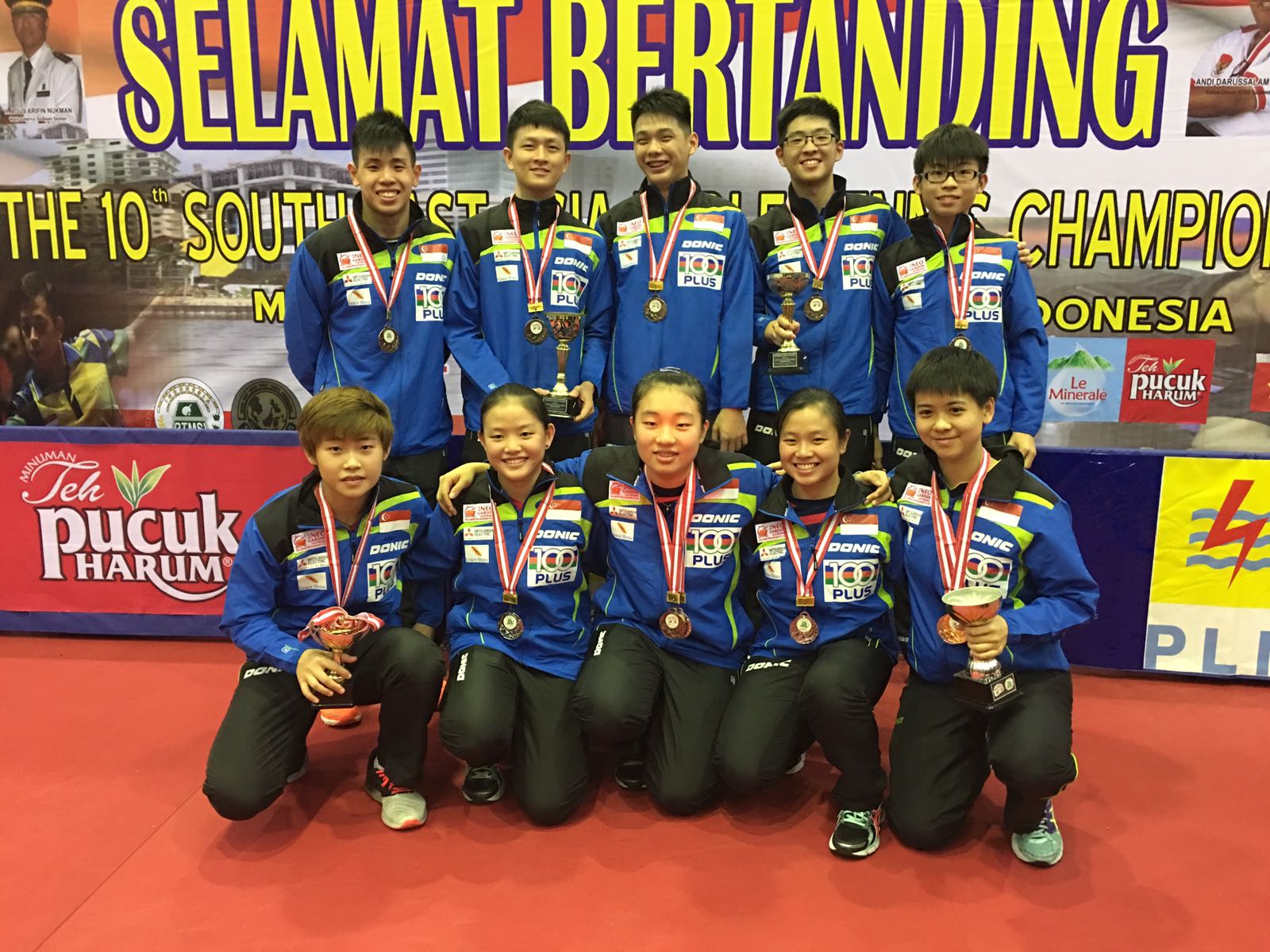 Singapore’s next generation of young talents scored a total of 9 medals at the 10th South East Asian (SEA) Table Tennis Championships 2016