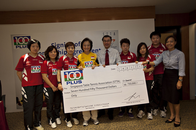 100PLUS Proudly Sponsors the Singapore National Table Tennis Teams