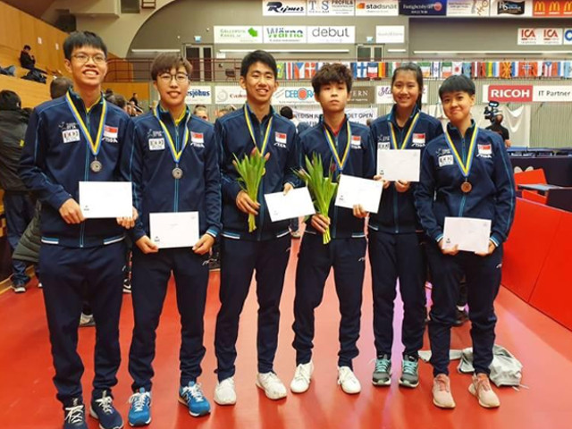 Team Singapore won 1 Gold, 1 Silver and 1 Bronze at the 2019 ITTF Junior Circuit, Swedish Junior & Cadet Open, 20 – 24 Feb