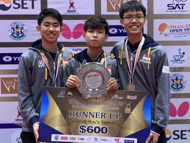 Silver Win at the 2019 ITTF Junior Circuit Golden, SET Thailand Junior & Cadet Open, 15 to 19 May 2019