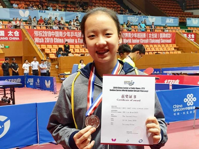 Ser Lin Qian wins silver medal at the China Junior & Cadet Open – ITTF Golden Series World Junior Circuit (Taicang), 12 to 16 June 2019