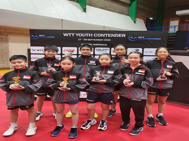 Medal Galore for the Singapore junior and youth paddlers at the World Table Tennis (WTT) Youth Contender Darwin, Australia, 27 to 29 September 2022.