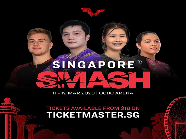 Get your tickets to Singapore Smash 7 to 19 March 2023