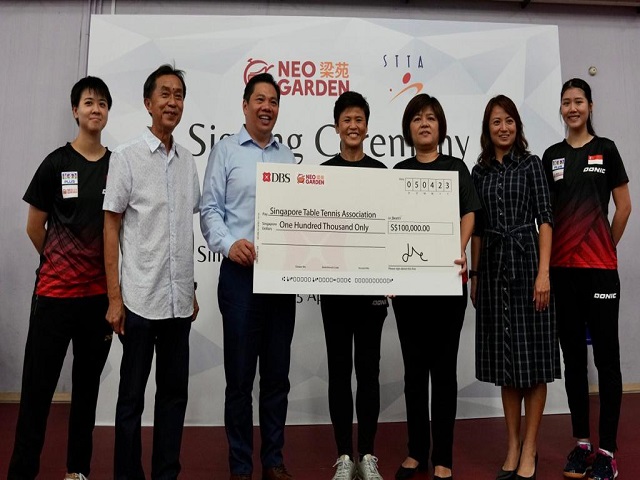 Neo Garden supports STTA with a sponsorship and donation package worth $100,000 today (5 April).