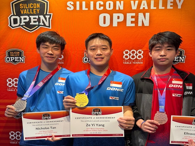 Singapore junior paddlers shine in Silicon Valley