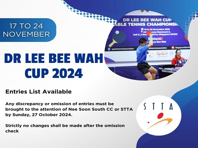 Dr Lee Bee Wah Cup 2024: Entry list released